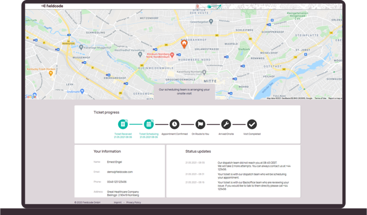 The Fieldcode Customer Portal for real-time monitoring The Fieldcode Customer Portal for real-time monitoring